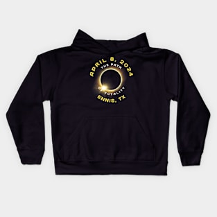 Ennis Texas Solar Eclipse Totality April 8 2024 Kids Hoodie